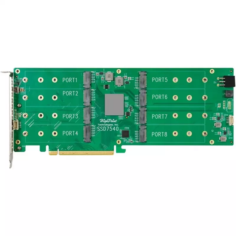 Placa controladora HighPoint Rocket 1508 8x porta M.2 para PCIe 4.0 x16 NVMe HBA C