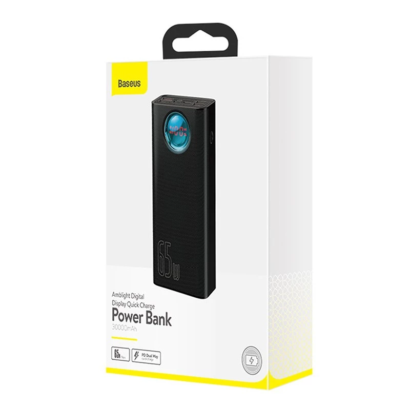 Baseus Amblight Powerbank 30000mAh, 4xUSB, USB-C, 65W, Preto