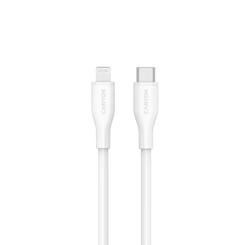 Canyon CLNM60SC10 cabo USB-C para Lightning 1m 60W MFi silicone branco