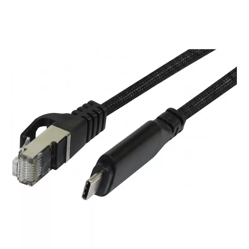 Synergy 21 cabo adaptador USB 3.2 Type-C para RJ45 Gigabit Ethernet 3,0m preto têxtil