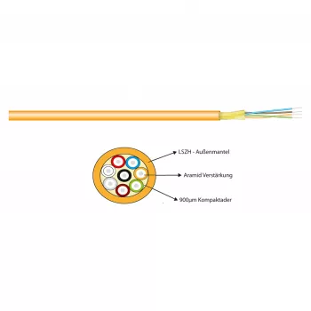EFB-ELEKTRONIK I-V(ZN)H OS2 cabo patch duplex zipcord, 9/125µm, LSZH, amarelo, 1,8x3,7mm