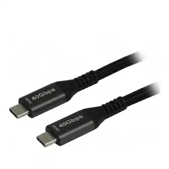 Synergy21 cabo USB4 USB-C para USB-C 2,0m preto entrançado 40Gbps 240W Gen 3x2 chip E-Marker