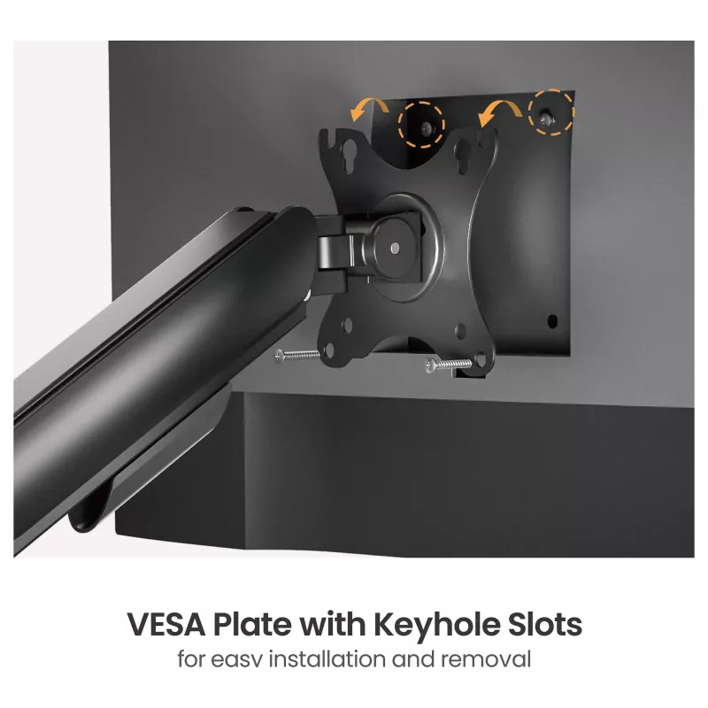 Equip suporte de mesa para monitor 17-32 polegadas braço único mola a gás 9 kg preto