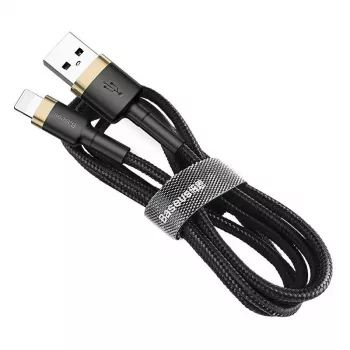 Baseus Cafule cabo Lightning para USB-A 1m preto/dourado