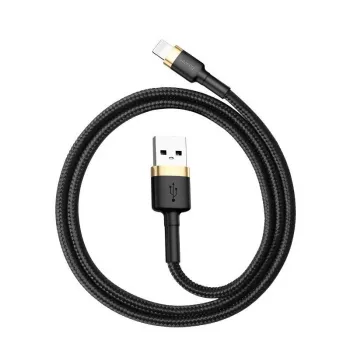Baseus Cafule cabo Lightning para USB-A 1m preto/dourado