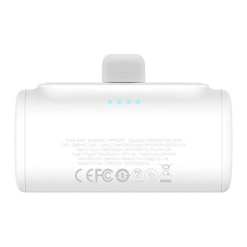 Baseus Compact 5000mAh 20W power bank USB-C branco