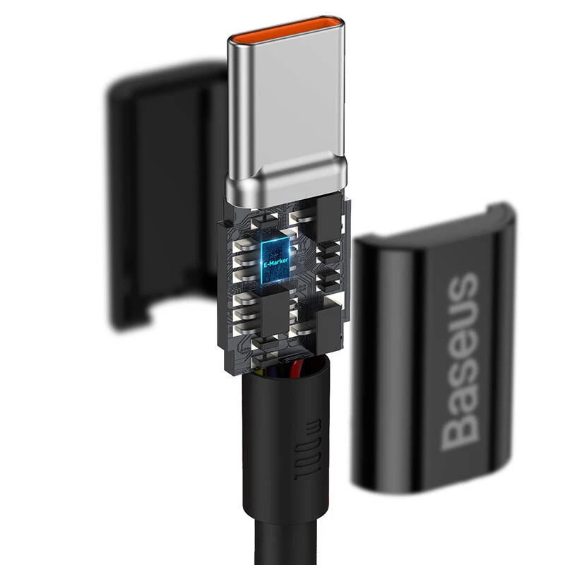 Baseus Superior cabo USB-C para USB-C 1m preto 100W carregamento rápido e sincronização de dados