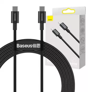 Baseus Superior cabo USB-C para USB-C 1m preto 100W carregamento rápido e sincronização de dados