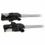Cabo de rede RJ45 Synergy21, CAT6A 500MHz, 1,0m, cinzento, S/FTP, Slimline redondo d=4,5mm, TPE/LSZH (Superflex), AWG28, com ficha CAT7, ficha rotativa
