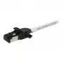 Cabo de rede RJ45 Synergy21, CAT6A 500MHz, 0,5m, branco, S/FTP, Slimline redondo d=4,5mm, TPE/LSZH (Superflex), AWG28, com ficha CAT7, ficha rotativa