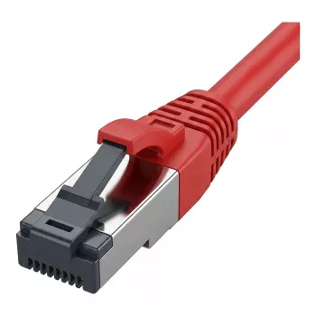Cabo de rede RJ45 Synergy21, CAT8.1 2000MHz, 0,15m, vermelho, S-STP (S/FTP), TPE/LSZH (SuperFlex), AWG26
