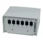 Painel de ligação de fibra ótica Synergy21 para calha DIN, 6x adaptadores LC-Duplex/SC-Simplex, sem acopladores, cinzento claro (RAL 7035)