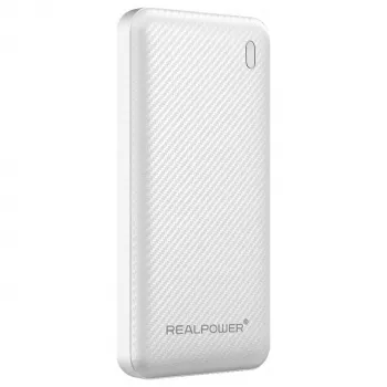 Power bank RealPower PB-10000 SSB 10000 mAh bateria de estado sólido branco