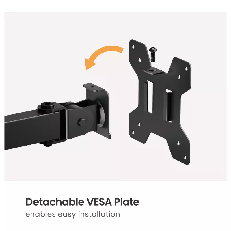 Suporte de secretária Equip para dois monitores 17-32 polegadas 360° articulado 10 kg preto