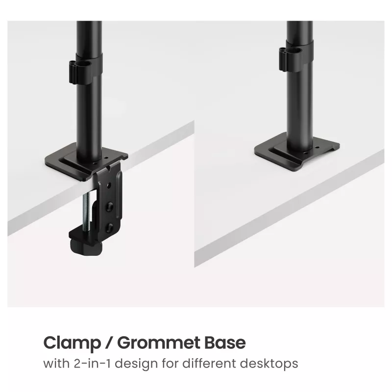 Suporte de secretária Equip para dois monitores 17-32 polegadas 360° articulado 10 kg preto