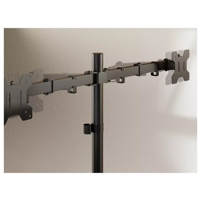 Suporte de secretária Equip para dois monitores 17-32 polegadas 360° articulado 10 kg preto