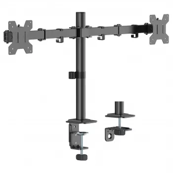 Suporte de secretária Equip para dois monitores 17-32 polegadas 360° articulado 10 kg preto