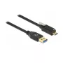 Cabo Delock USB 10 Gbps Type-A macho para USB Type-C™ macho com bloqueio de parafuso em cima 2 m preto