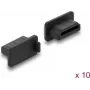 Tampas antipoeira Delock para conector fêmea HDMI-A 10 peças silicone preto (87465)