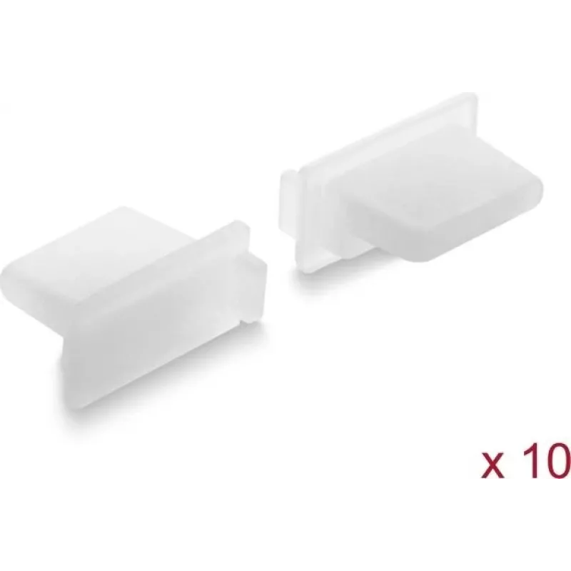 Tampas antipoeira Delock para conector fêmea USB Type-A, 10 peças, silicone, transparente (87492)