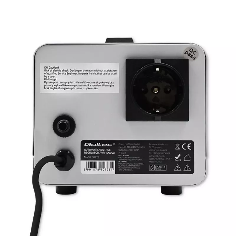 Estabilizador de Tensão Automático Qoltec 50723 AVR 1000VA