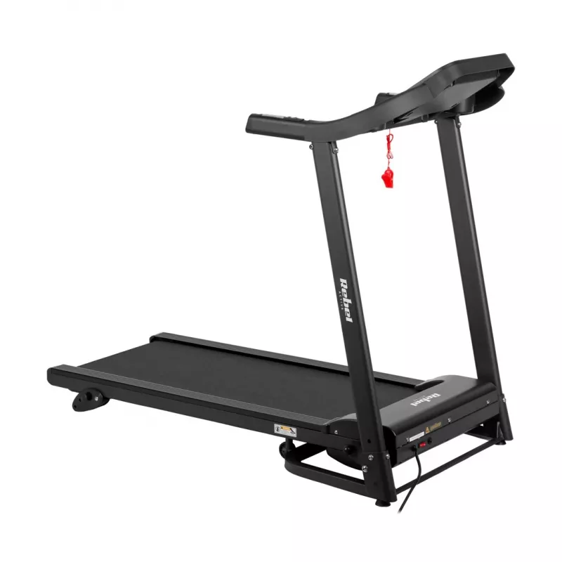 Passadeira elétrica dobrável REBEL ACTIVE RBA-1001 com ecrã LCD, 12 programas, 12 km/h, prateado/preto