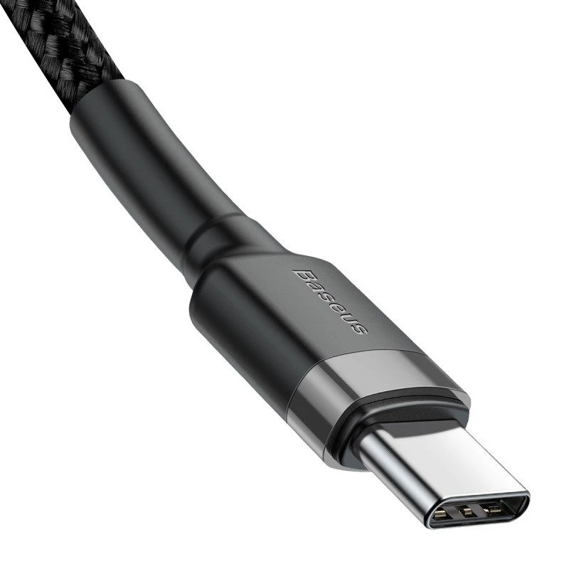 Baseus Cafule Cabo USB-C para USB-C PD 2.0 QC 3.0 60W 1m (Preto/Cinzento)