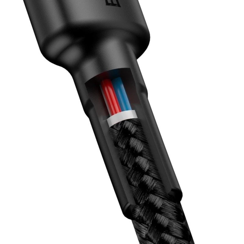 Baseus Cafule Cabo USB-C para USB-C PD 2.0 QC 3.0 60W 1m (Preto/Cinzento)