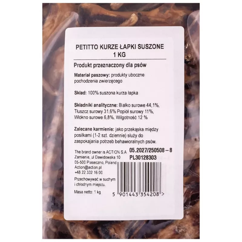 PETITTO Patas de Frango Secas Petisco para Cães 1kg