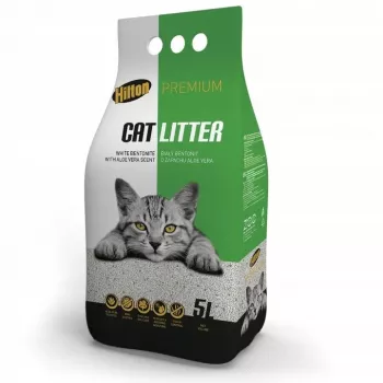 HILTON Premium Bentonita Branca com Aroma de Aloe Vera - Areia para Gatos - 5 l