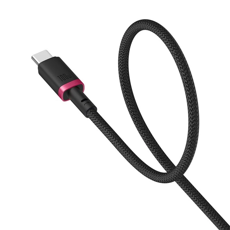 Baseus Dura Cabo de Carregamento Rápido Type-C para Type-C 100 W 2 m Preto, Vermelho