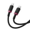 Baseus Dura Cabo de Carregamento Rápido Type-C para Type-C 100 W 2 m Preto, Vermelho
