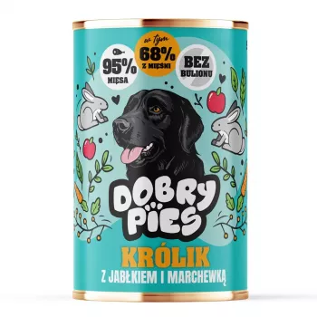 DOBRY PIES Coelho com Maçã e Cenoura Comida Húmida para Cães 400g