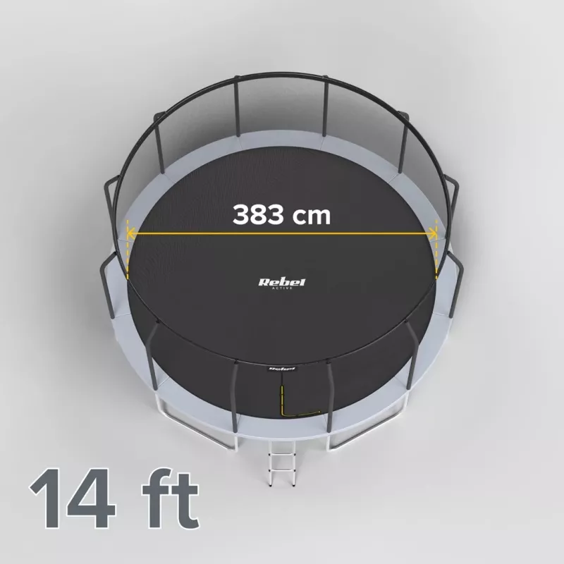 REBEL Active Trampolim PRO 14ft/427 cm com Rede de Segurança e Escada