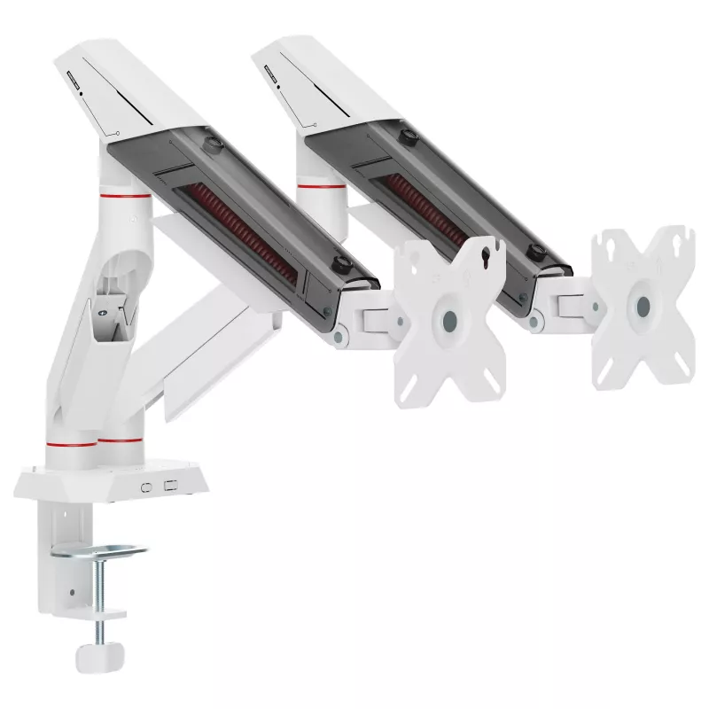 Equip Suporte de Mesa para Dois Monitores 17-35 Polegadas 180° Gaming 12kg Preto/Branco