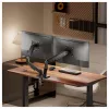 Equip Suporte de Mesa para Dois Monitores para Ecrãs de 17-32 Polegadas, Rotação 360°, Mola a Gás, Capacidade de Carga 9 kg, Preto