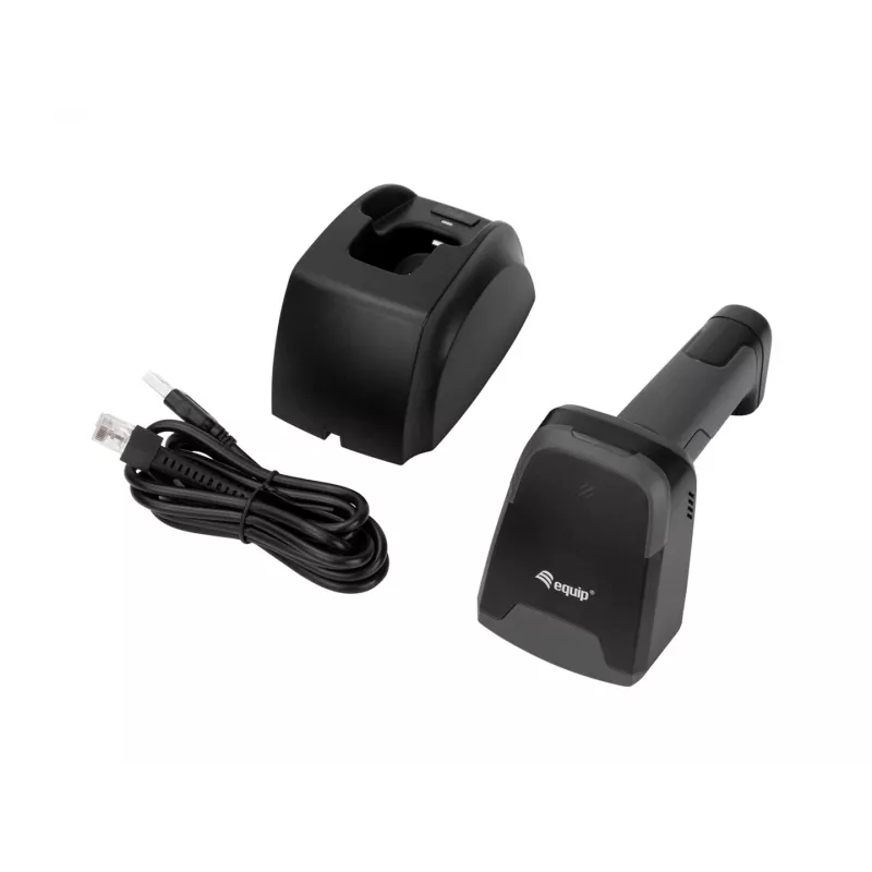 Leitor de códigos de barras 2D Equip Laser sem fios/2,4GHz+BT+USB cinzento
