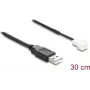 Cabo Delock USB 2.0 Type-A macho para conector de ventoinha 3 pinos macho 30 cm (91226)