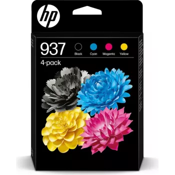 Cartucho de tinta original HP 937 pack de 4 (preto, ciano, magenta, amarelo)