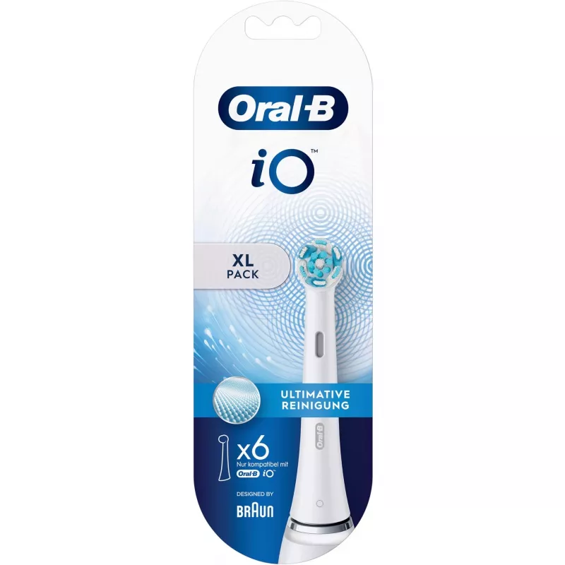 Cabeças de escova Oral-B iO Ultimate Clean branco, 6 unid. cabeças de escova de dentes de substituição