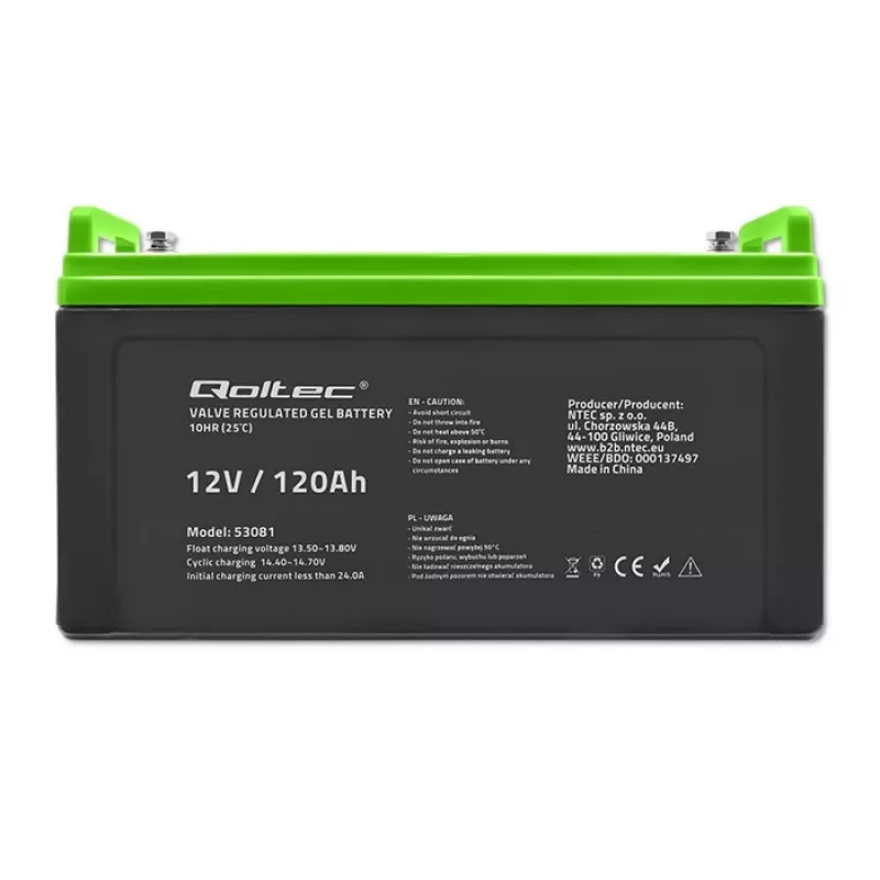 Bateria de gel Qoltec 53081 12V 120Ah GEL 34,8kg