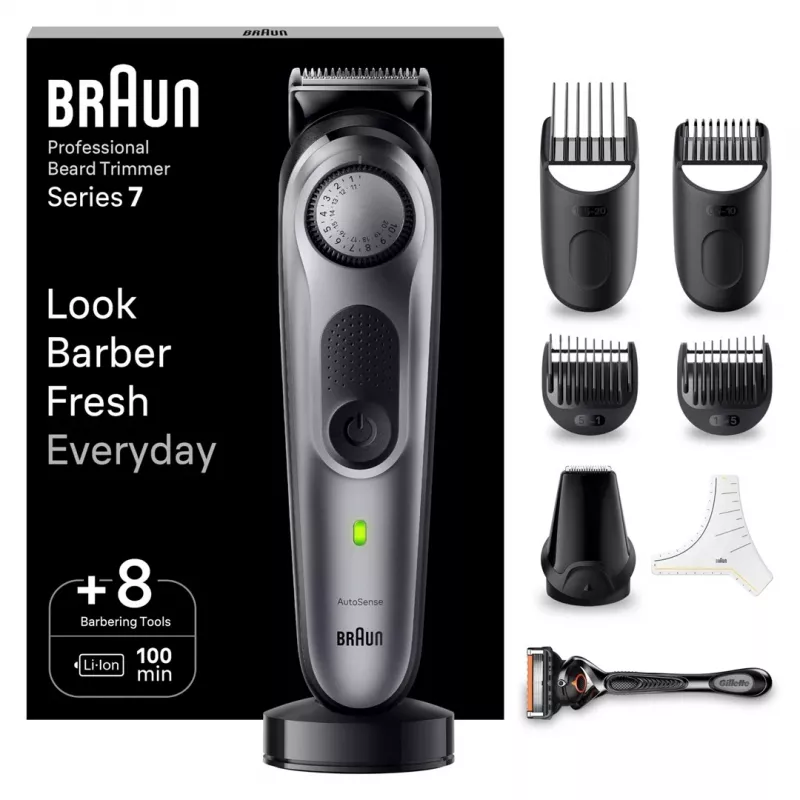 Aparador de barba Braun BT7420 - aparador all-in-one - preto/cinzento