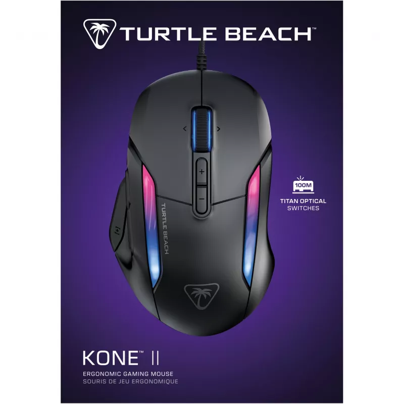 Rato gaming ergonómico Turtle Beach Kone II RGB, preto