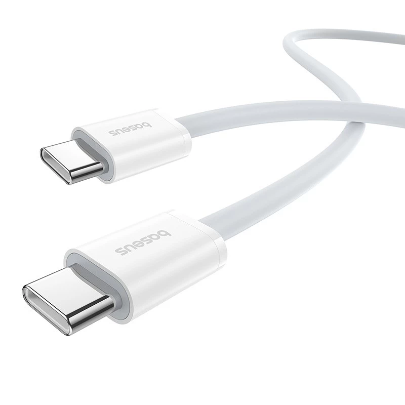 Cabo de dados Baseus Superior USB C para USB C 1 m 30 W branco