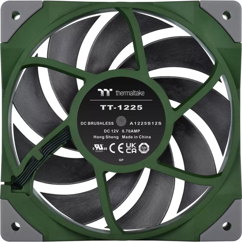 Ventoinha para radiador Thermaltake TOUGHFAN 12 Racing Green de alta pressão estática 120mm pack único