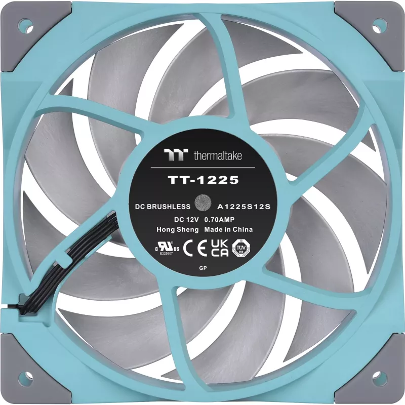 Ventoinha para radiador Thermaltake TOUGHFAN 12 Turquoise de alta pressão estática 120mm pack único