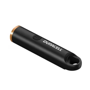 Lanterna de chaveiro Duracell DK100R 100 lúmenes recarregável preta