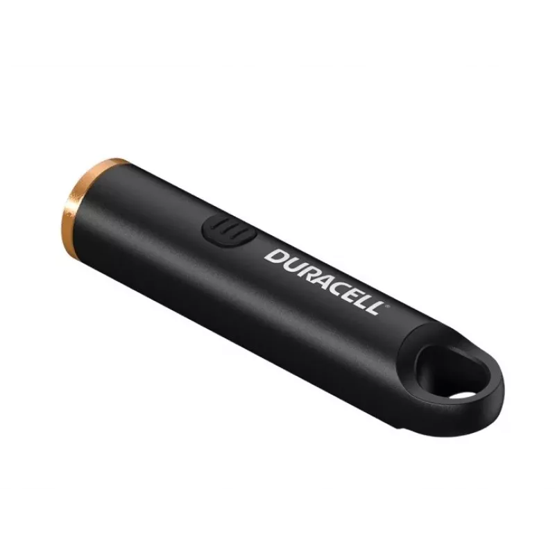 Lanterna de chaveiro Duracell DK100R 100 lúmenes recarregável preta