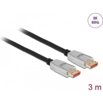 Cabo DisplayPort Delock 8K 60Hz 3m DisplayPort 1.4 macho para macho preto (87042)