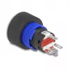 Botão de pressão de encastrar Delock 22 mm, plano, LED vermelho, ligações de solda, 1 NO, 230 V AC/DC